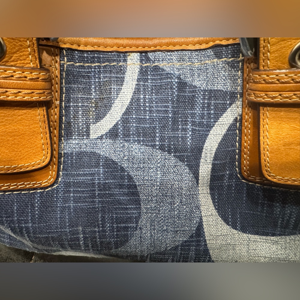 Coach Denim Signature Mini Tote Shoulder Bag #F12195 Rare Vintage - Picture 13 of 17